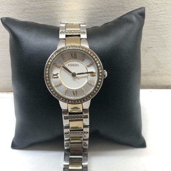 Fossil Es353 Silver Gold Round Womens 